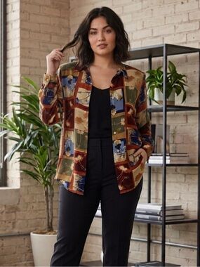 Vintage Floral Button-Up Shirt by Fitting Image
